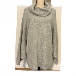 Lane Bryant Heather Gray Cowl Neck 11% Wool Blend Bell Sleeve Sweater sz 14/16